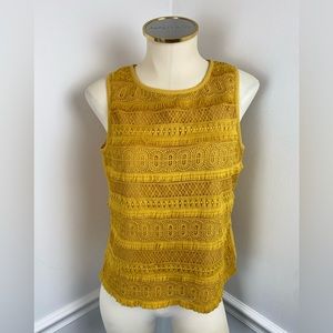 BANANA REPUBLIC Yellow Fringe Sleeveless Top NWT | Size XS